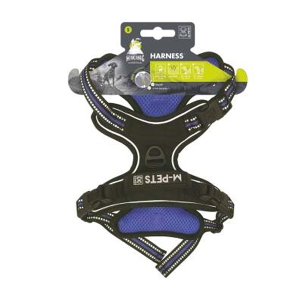 M-Pets Hiking Reflektörlü Köpek Göğüs Tasması 40-75cm (Mavi) [M]