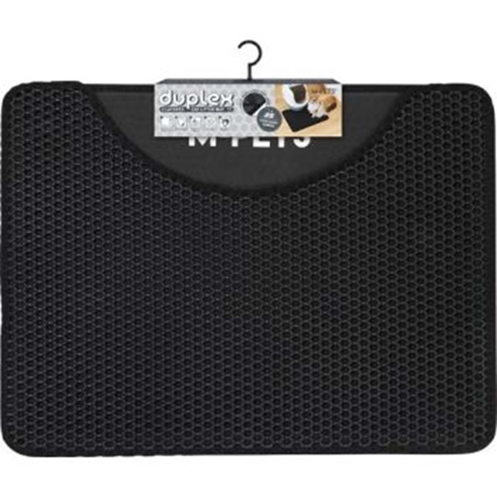 M-Pets Duplex Elekli Kedi Kumu Paspası 60x45cm (Siyah)