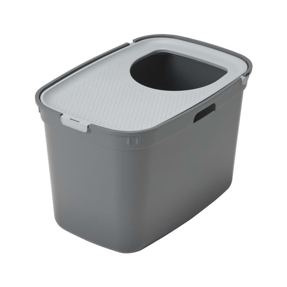 Moderna Top Cat Gri Kapalı Kedi Tuvalet Kabı 59cm