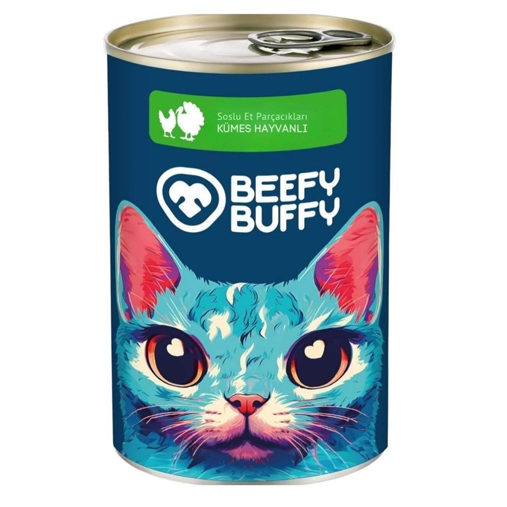 Beefy Buffy Yoğun Kümes Hayvanı İçerikli Kedi Konservesi 415 Gr