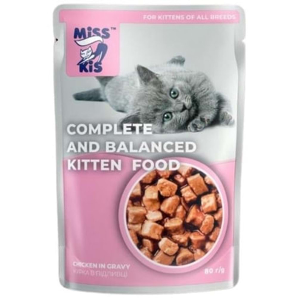 Miss Kis Premium Pouch Tavuklu Yavru Kedi Konservesi 80 gr