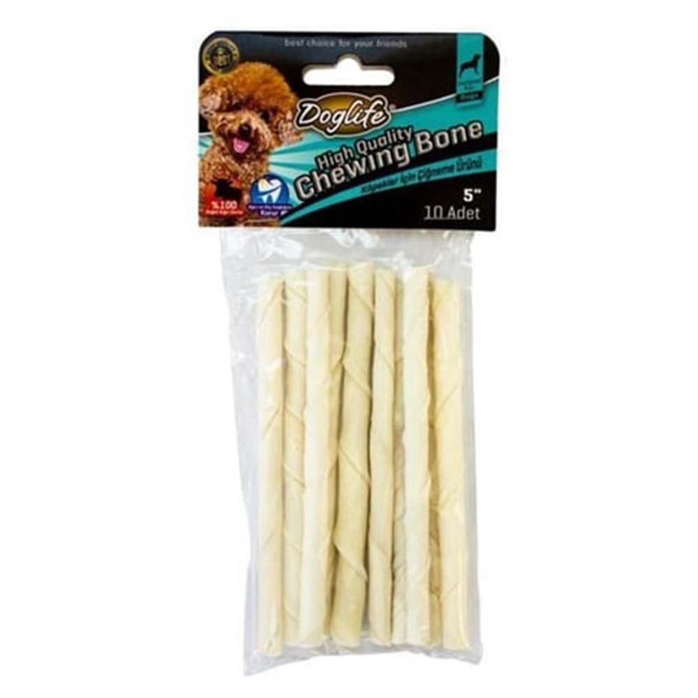 Doglife Ağız Sağlığı Destekleyici Beyaz Burgu Kemik 50gr (10'lu)