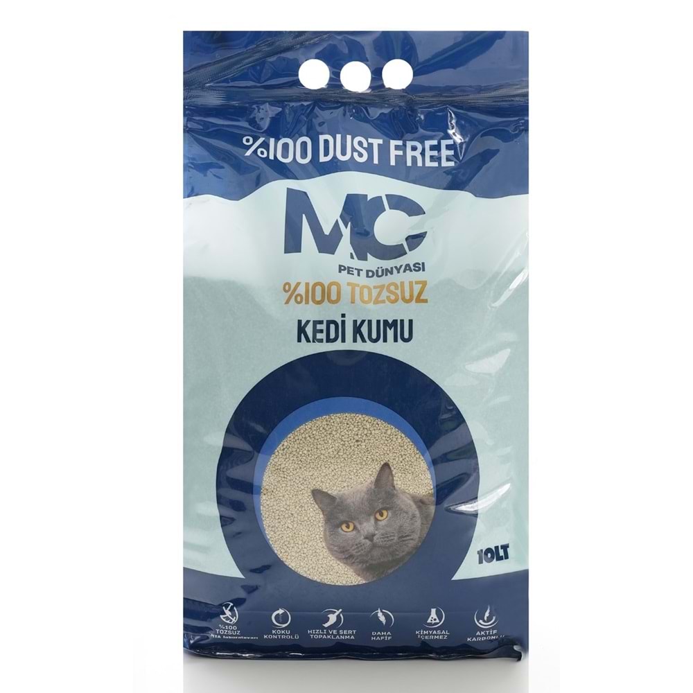 MC Cat Aktif Karbon Tozsuz MicroBall Kedi Kumu 10 Lt