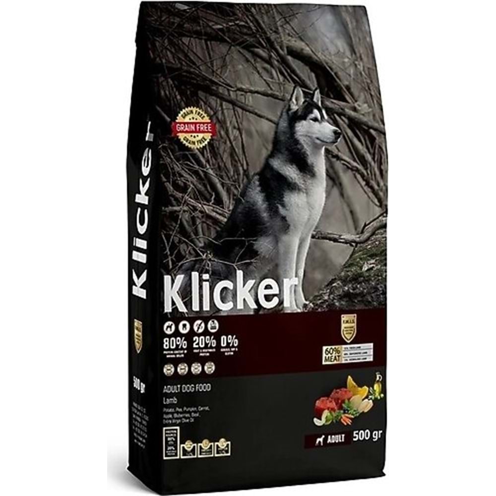 Klicker Kuzu Etli 500 gr Yetişkin Köpek Maması