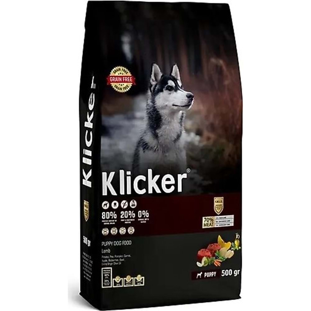 Klicker Kuzu Etli 500 gr Yavru Köpek Maması