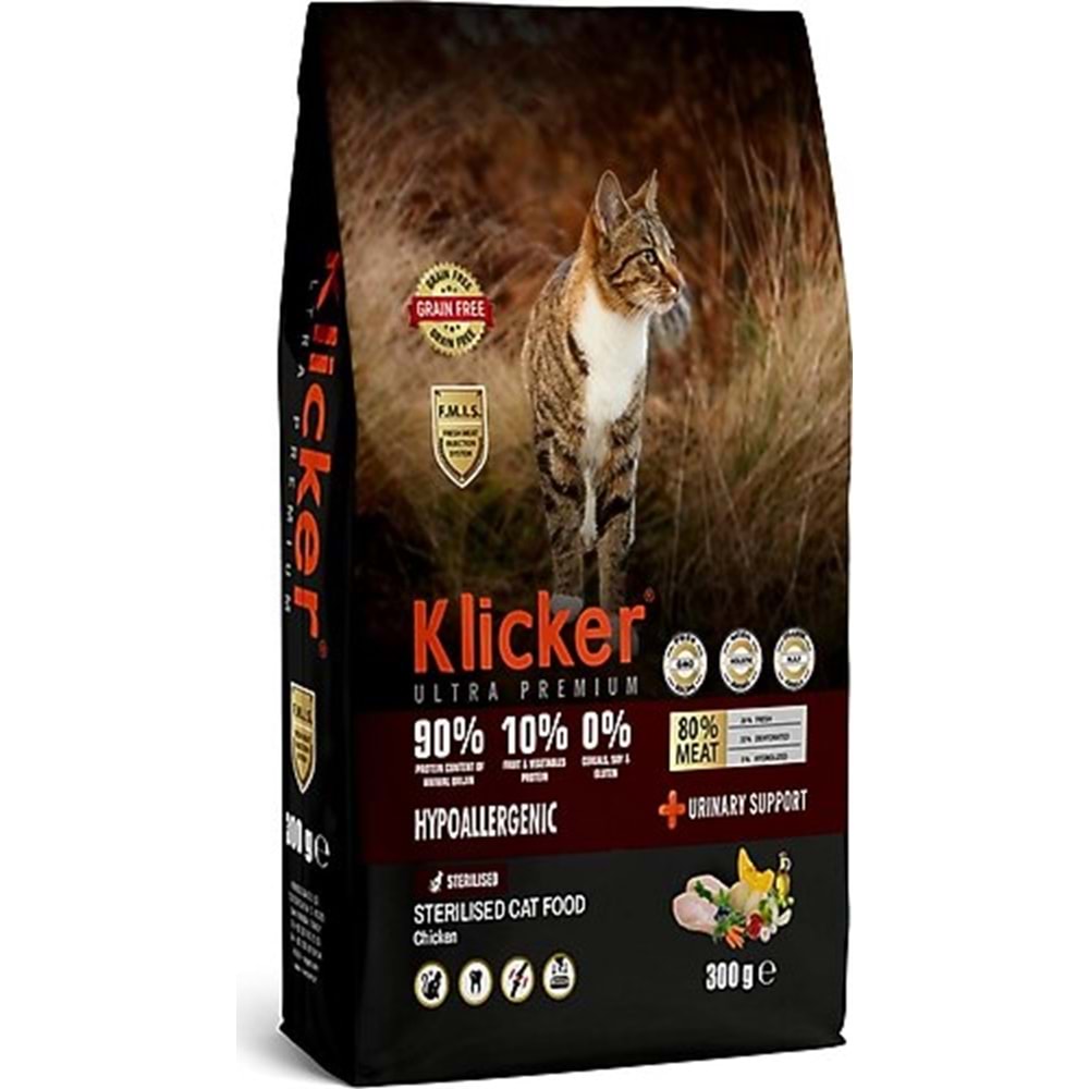 Klicker Tavuklu 300 gr Kısırlaştırılmış Yetişkin Kedi Maması