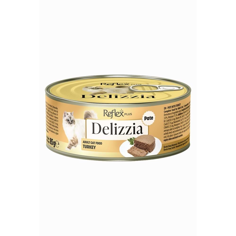 Reflex Plus Delizzia Kıyılmış Hindi Etli Pate Yetişkin Kedi Konservesi 85gr