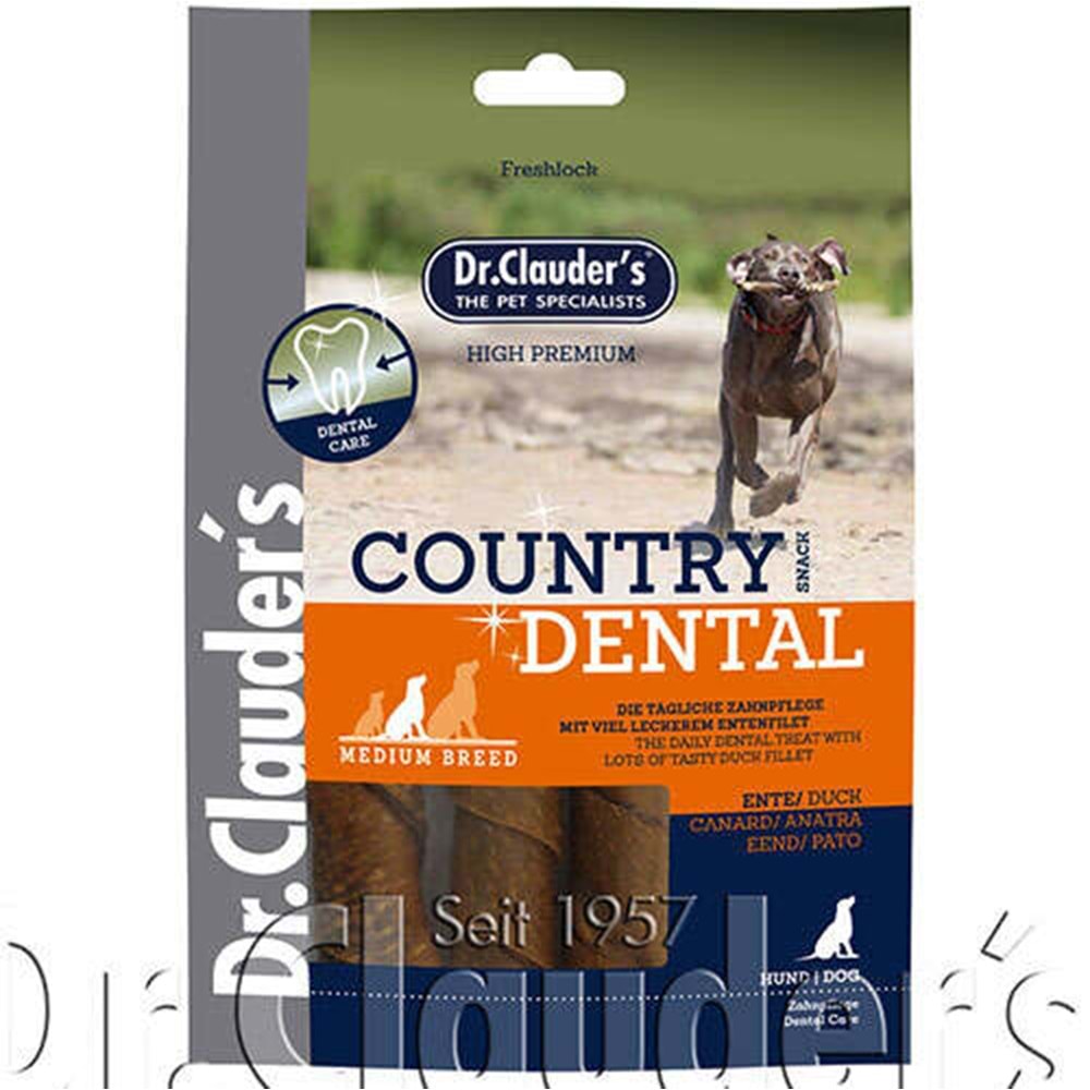 Dr. Clauders Country Dental Ağız Diş Sağlığı Ördekli Köpek Ödülü 120 Gr