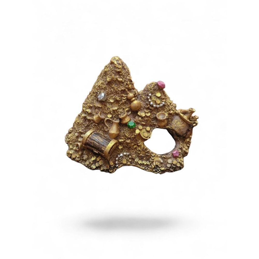 GS0872 Hazine Sandıklı Akvaryum Dekoru 14,8x12x9 cm 235 Gr
