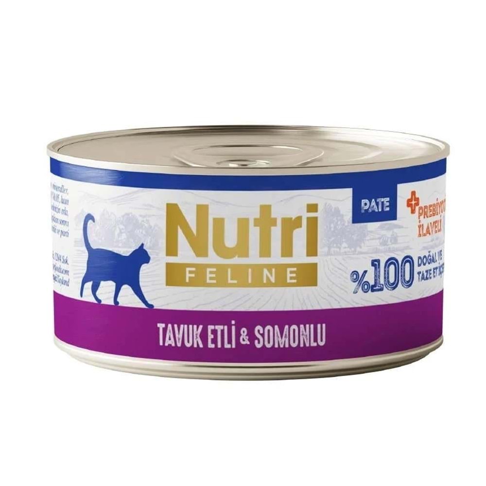 Nutri Feline Tavuk Etli Somonlu Tahılsız Kedi Konservesi 70 Gr