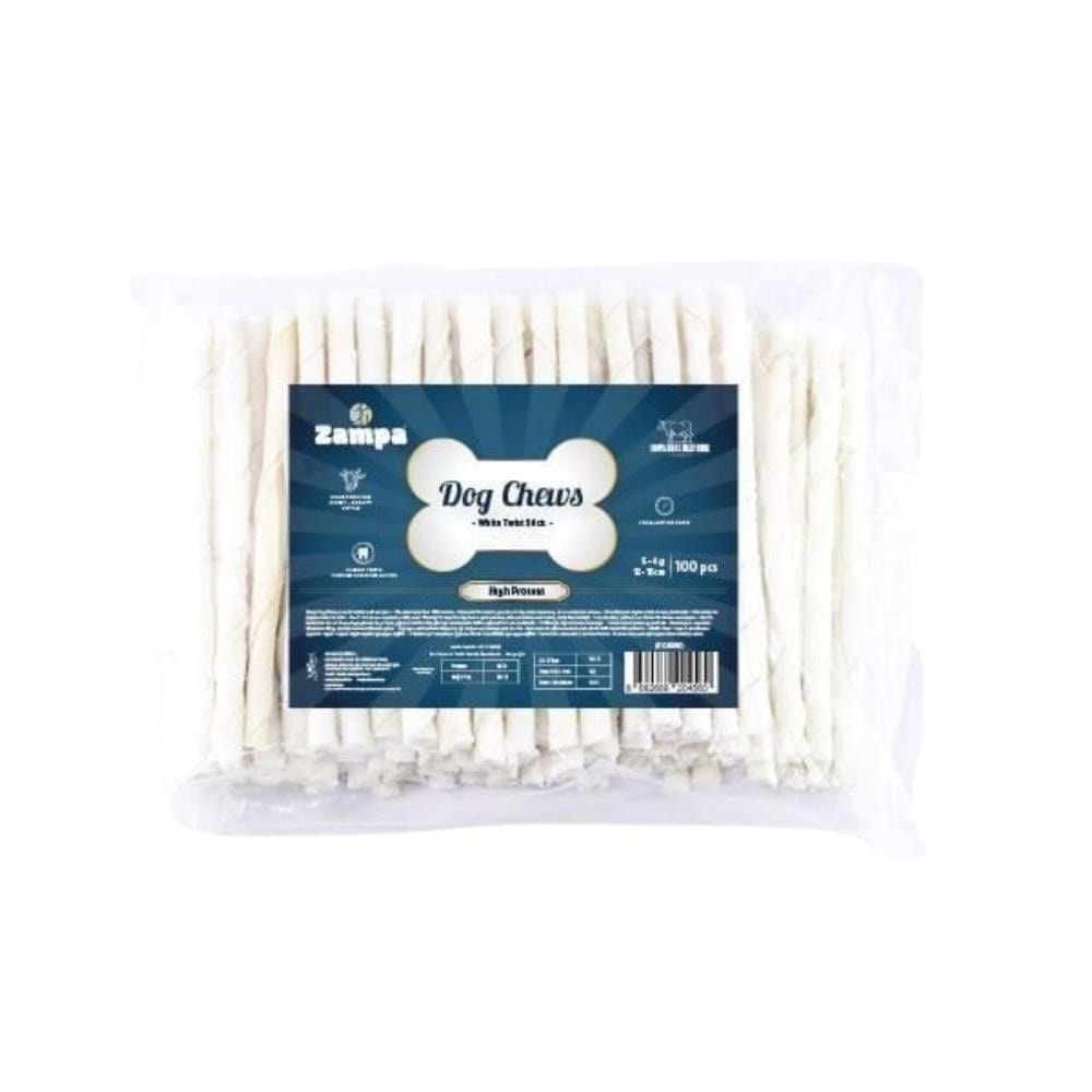 Zampa Beyaz Burgu Çubuk Kemik Köpek Ödülü 100'lü 5 gr