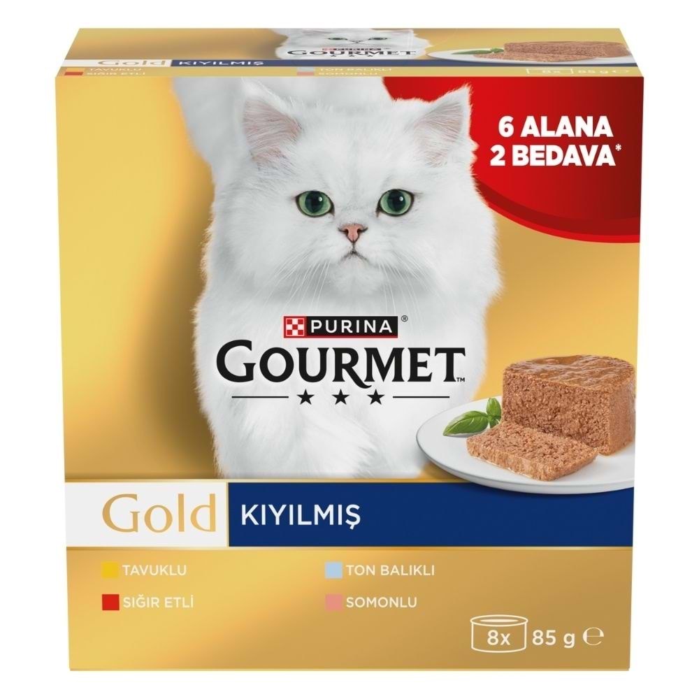 Gourmet Gold Kıyılmış Karışık Etli Kedi Konservesi 85gr 8 Adet