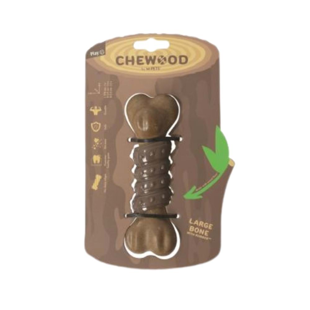 M-Pets Chewood Large Bone With Rubber Köpek Oyuncağı (L)