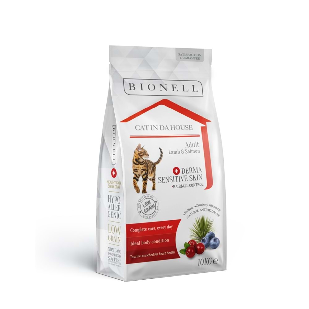 Bionell Adult Kuzu Etli ve Somonlu Kedi Maması 10 kg