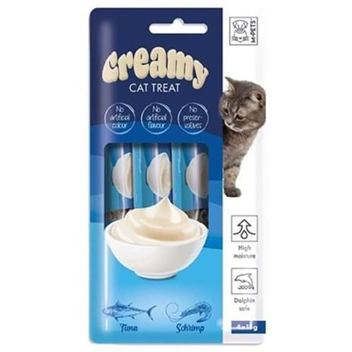 19038199 M-Pets Creamy Ton Balıklı Karidesli Kedi Ödülü 4X15Gr