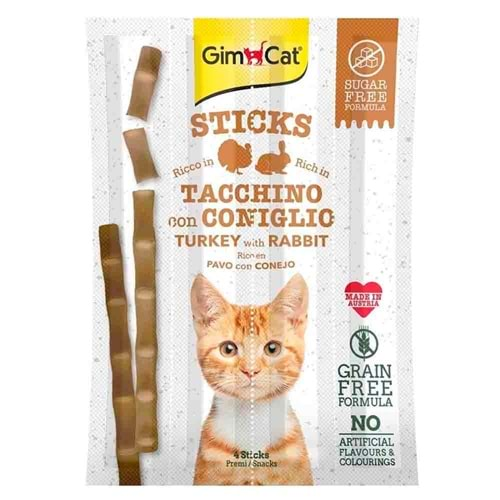 Gimcat Sticks Hindi Ve Tavşan Etli Ödül Çubukları 4Lü 20Gr