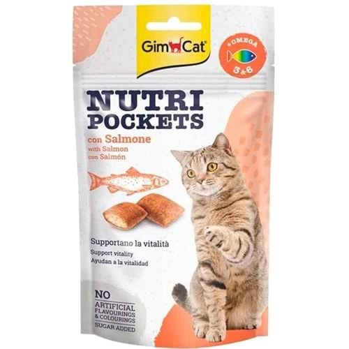 Gimcat Nutri Pockets Somonlu Kedi Ödülü 60Gr