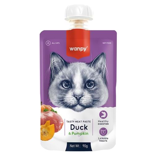 Wanpy Ördek Ve Bal Kabaklı Taze Ezme Kedi Ödül Maması 90Gr