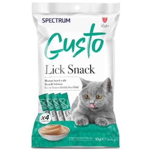 Spectrum Gusto Ton Balığı Ve Somonlu Sıvı Kedi Ödül Maması 15Gr (4'Lü)