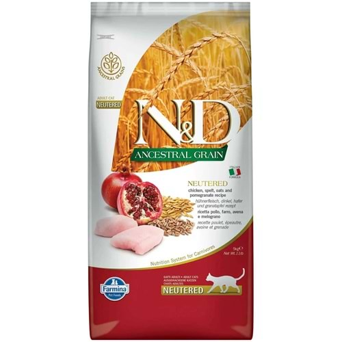 Nd Ancestral Grain Düşük Tahıllı Tavuk Ve Narlı Kısırlaştırılmış Kedi Maması 5Kg