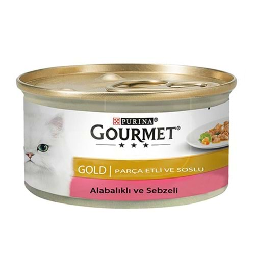 Gourmet Gold Sebze Ve Alabalık Parça Et Soslu Yetişkin Kedi Konservesi 85Gr