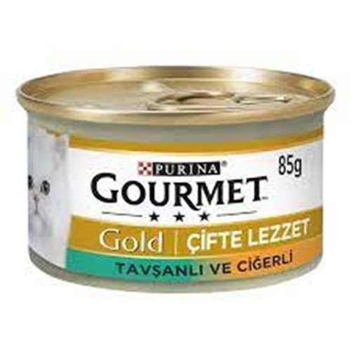 Gourmet Gold Ciğerli Ve Tavşanlı Yetişkin Kedi Konservesi 85Gr