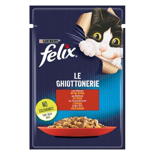 Felix Sığır Etli Pouch Yaş Kedi Maması 85Gr