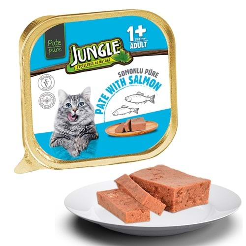 Jungle Somonlu Ezme Yetişkin Kedi Konservesi 100Gr