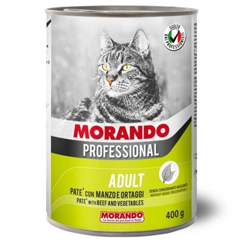 Morando Biftekli Ve Sebzeli Ezme Yetişkin Kedi Konservesi 400Gr