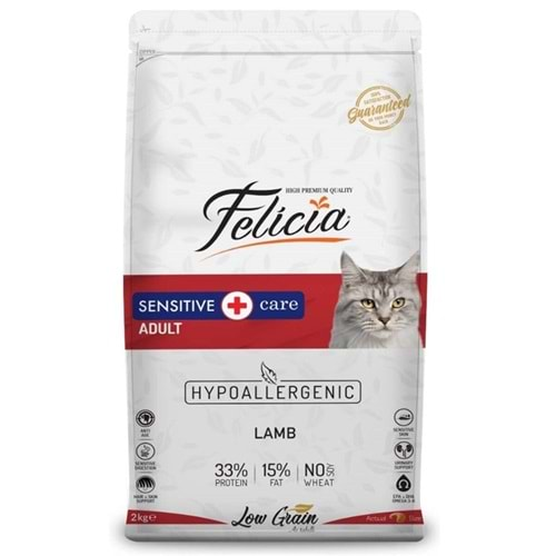 Felicia Düşük Tahıllı Hipoalerjenik Kuzu Etli Yetişkin Kedi Maması 2Kg