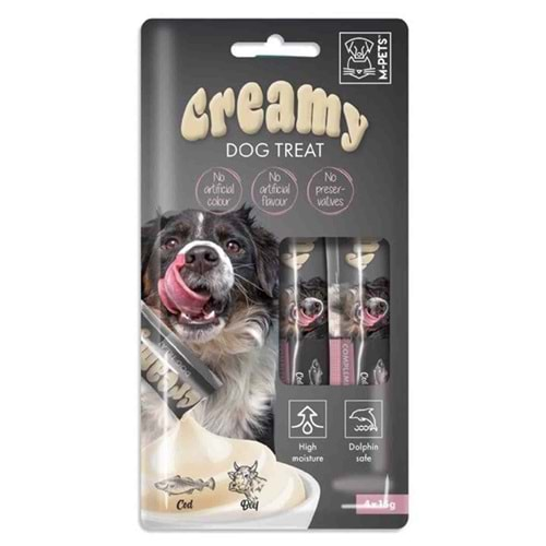 19039399 M-Pets Köpek Ödülü Creamy Morina Balıklı Biftekli 4X15Gr