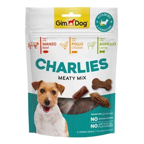 Gimdog Charlies Meaty Mix Sığır Etli, Tavuklu, Kuzu Etli Köpek Ödülü 70Gr