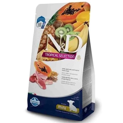 Nd Tropical Selection Kuzu Etli Ve Tropikal Meyveli Mini Irk Yavru Köpek Maması 1,5Kg