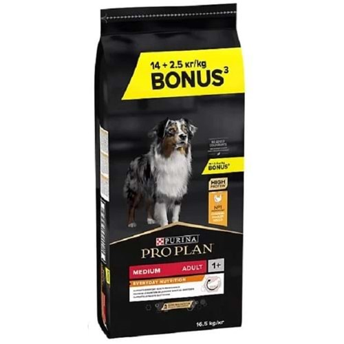 Pro Plan Medium Adult Tavuklu Yetişkin Köpek Maması 16,5 Kg