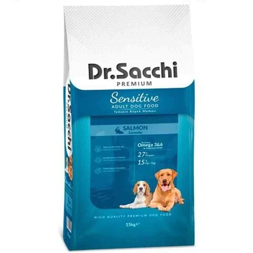 Dr.Sacchi Somonlu Hassas Yetişkin Köpek Maması 15Kg