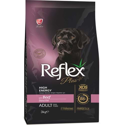 Reflex Plus Dana Etli Yüksek Aktiviteli Yetişkin Köpek Maması 3Kg