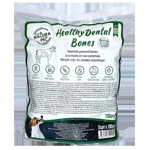 Eco Natura Pet Healty Dental Bones Beyaz Pres Kemik 100 Lü 750Gr.