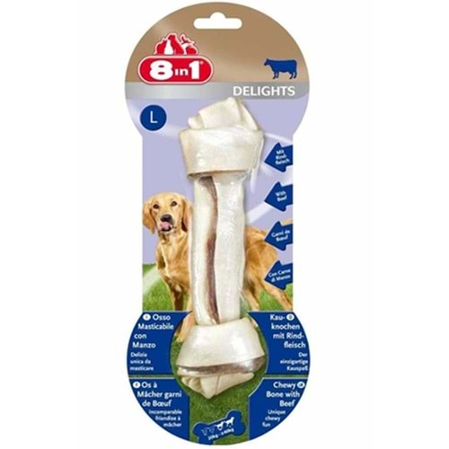 8in1 Delights Bones Köpekler İçin Biftekli Ödül Kemiği L 85gr