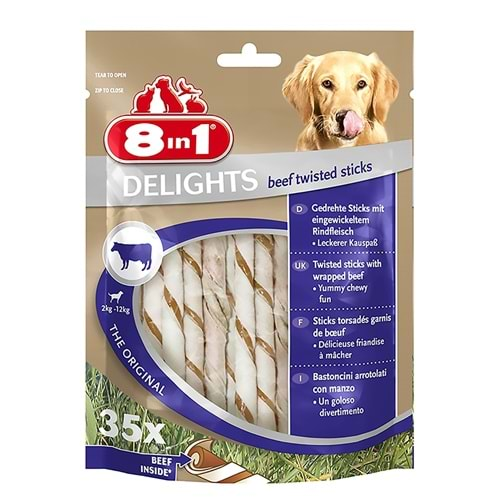 8in1 Delights Köpekler İçin Biftekli Ödül Çubugu 35li.