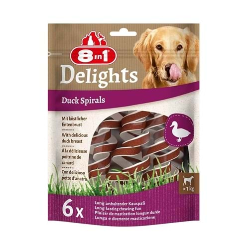 8in1 Delights Duck Spirals Ördekli Burgu Köpek Ödülü 6lı