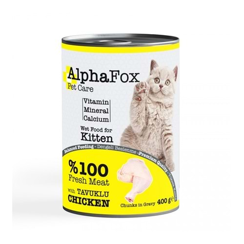 Alpha Fox Tavuklu Yavru Kedi Konserve 400gr