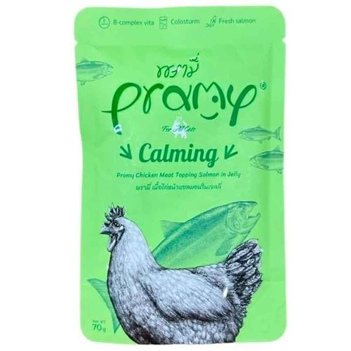 PRAMY JÖLE İÇİNDE SOMONLU VE TAVUKLU YETİŞKİN KEDİ MAMASI 70G