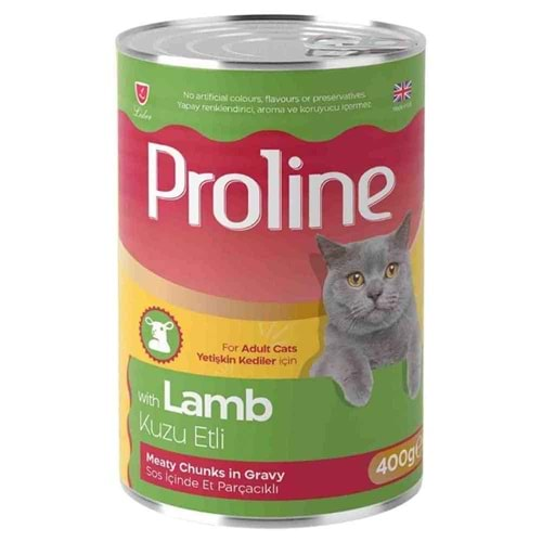 PROLİNE SOS İÇİNDE ET PARÇACIKLI KUZU ETLİ YETİŞKİN KEDİ MAMASI 400G