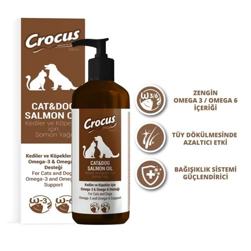 CROCUS KEDİ KÖPEK SOMON YAĞI 200 ML