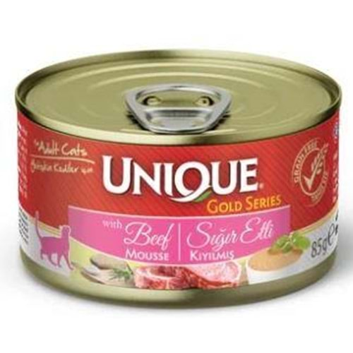 Unique Gold Series Konserve Yaş Kedi Maması 85 gr Sığır Etli Pate