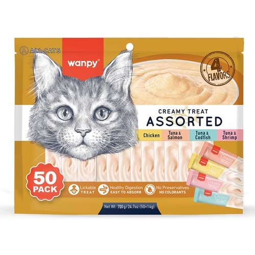 Wanpy Karışık Sıvı Kedi Ödülü 50*14gr