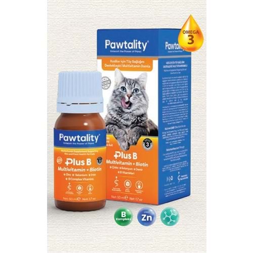 Pawtality Kediler Için Tüy Dökülme Önleyici Tüy Sağlığı Multivitamini Biotinli Damla 50 ml
