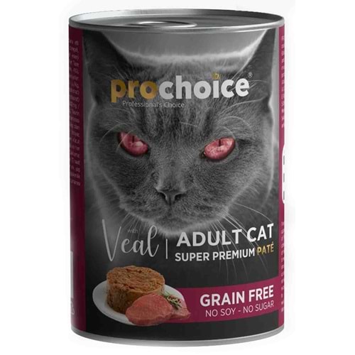 ProChoice Dana Etli Tahılsız Ezme Yetişkin Kedi Konservesi 400gr