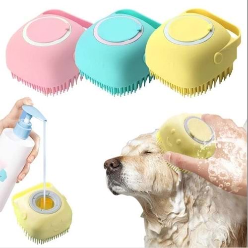 Şampuan Hazneli Kedi Köpek Yıkama Fırçası