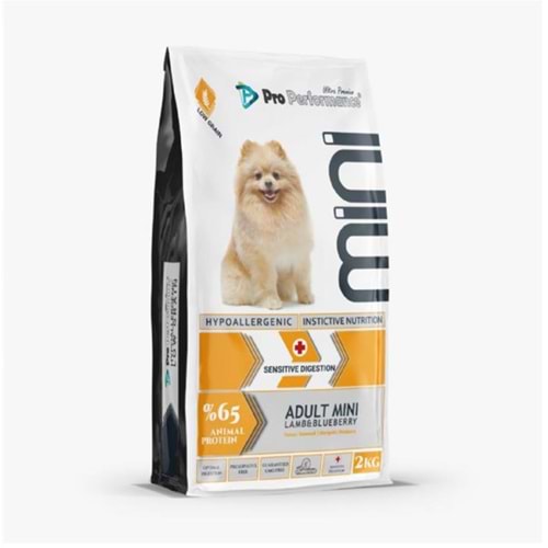 Pro Performance Yetişkin Mini Irk Kuzu Etli ve Yaban Mersinli Köpek Maması 2 Kg